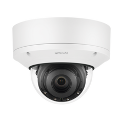 Hanwha Techwin Wisenet Cámara IP Domo Antivandálica 5MP para interior / Extensor POE / Lente Motorizado 3.6 - 9.4mm / IR 50M / WDR 150db / H.265 & WiseStream II MOD: XND-8081REV