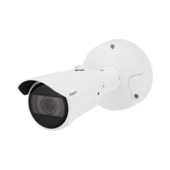 Hanwha Techwin Wisenet Camara Bala IP 4K con IA / Lente Motorizado 4.5 a 9.3mm / WDR 120dB / H.265 / RanuraSD / Protección IP67 IK10 NEMA4X MOD: XNO-9083R