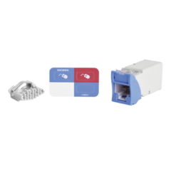 SIEMON Jack Z-MAX UTP Categoría 6, Montaje híbrido en Placa de Pared (Plano y Angulado), Color Azul MOD: Z6-06