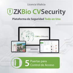 ZKTECO Licencia para ZKBio CVsecurity permite gestionar hasta 5 puertas para control de acceso MOD: ZKCVACP5
