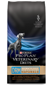 PROPLAN VETERINARY DIETS DERMATOLOGIC MANAGEMENT NATURALS CANINE DRM. Contiene ácidos grasos omega-3 y omega-6 para ayudar a controlar nutricionalmente a los perros con dermatitis.