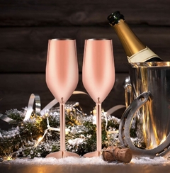 Copas de champán en acero inoxidable  - comprar online
