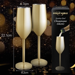 Copas de champán en acero inoxidable  - tienda online