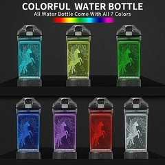 Botella con luz LED de unicornio brillante en 3D – 14 0z - tienda online