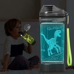 Botella de agua brillante en 3D velociraptor - comprar online