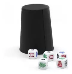 Cacho Yahtzee Juego De Mesa 6 Tatucos Paño + 30 Dados Poker - comprar online