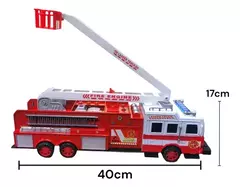 Camión De Bomberos 41cm Fire Rescue Con Escalera Sh-9027 - Atomic Arte y Diseño S.A.S