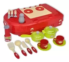 Cocina Infantil Maletin Pricesas Niñas Ollas Horno Juguete