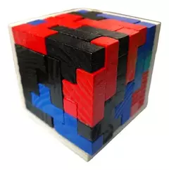 Cubo De Madera 3d Rompecabezas Cubo De Lógica Tetris - comprar online