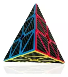 Cubo Rubik Pyraminx Qiyi Cobra Pirámide 3x3x3 Fibra Carbono Estructura Eqy672 en internet