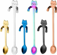 Cucharas con diseño de gato para café