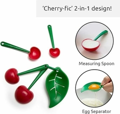 Cucharas medidoras y separador de huevos diseño de cereza en internet