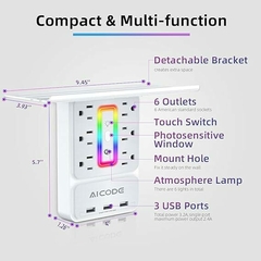 Estante de enchufe 6 puertos - comprar online