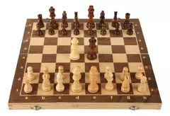 Juego Ajedrez Madera Tablero 40x40 Cm Lujo Grande Profesional Plegable Mundo Magia