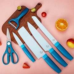 Juego de 6 cuchillos de cocina coloridos - comprar online