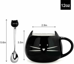 Imagen de Juego de tazas de cerámica con diseño de gato