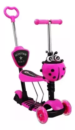 Patineta Scooter 5en1 Infantil Asiento Seguro Anticaida Rosa - comprar online