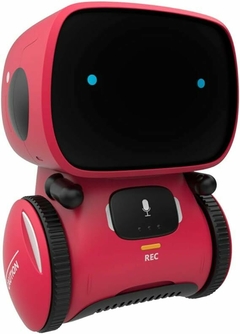 Robot interactivo inteligente con sensor táctil rojo y rosa