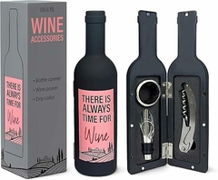 Set de accesorios para botellas de vino