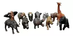 Set X 12 Animales Plásticos Medianos Salvajes Selva 7264