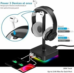 soporte para auriculares con cargador USB en internet