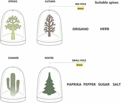 Tarro de condimentos, diseño de cuatro estaciones en internet