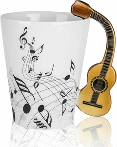 Taza de café guitarra acústica