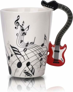 Taza de cerámica guitarra roja