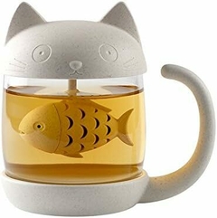 Taza de gato con infusor de pez