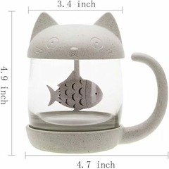 Taza de gato con infusor de pez - comprar online