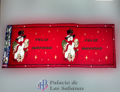 Tapete Camino Navidad 90 *180 Cm Muñeco Nieve Rojo