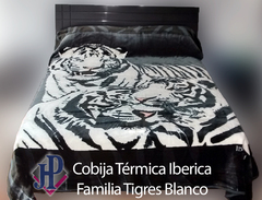 Cobija Térmica Iberica Delltex Familia Tigres Blanco - comprar online