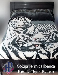 Cobija Térmica Iberica Delltex Familia Tigres Blanco en internet