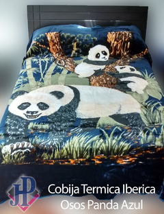 Cobija Térmica Iberica Delltex Osos Panda Azul en internet