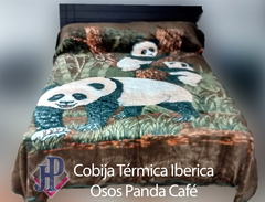 Cobija Térmica Iberica Delltex Osos Panda Café - comprar online