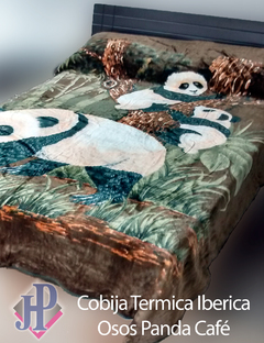 Cobija Térmica Iberica Delltex Osos Panda Café