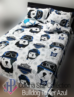 Colcha Star Collection Bulldog Tower Azul