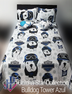 Colcha Star Collection Bulldog Tower Azul en internet