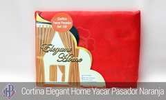 Cortina Elegant Home Yacar Pasador Naranja