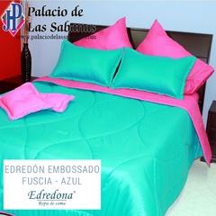 Edredón Embossado Fucsia - Azul