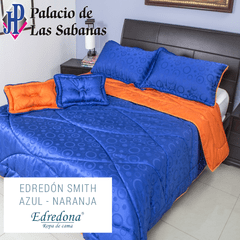 Edredón Jacquard Edredona Azul - Naranja