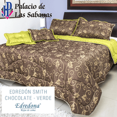 Edredón Jacquard Edredona Chocolate - Verde