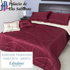 Edredón Jacquard Edredona Vinotinto - Marfil