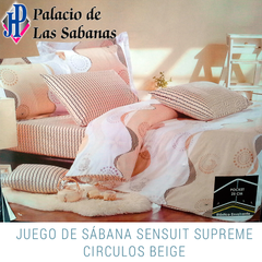 Juego de Sábanas Sensuit Supreme Circulos Beige