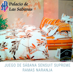 Juego de Sábanas Sensuit Supreme Ramas Naranja