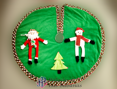 Pie de Arbol Navidad Papá Noel - Muñeco Nieve Verde