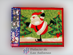 Tapete Navidad 50 *80 Cm Papá Noel Patinador