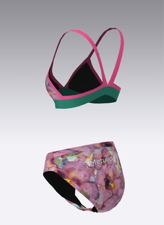 Malla 2 Piezas Bikini Deportiva Natación Estampado Rosa China (221) - comprar online