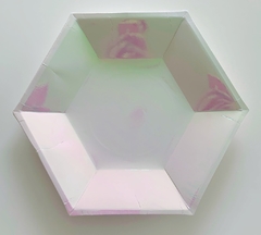 Plato hexagonal iridiscente x5