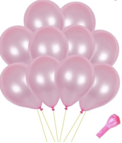 Globos perlados rosa 12" x5